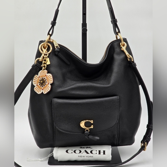Coach Remi Hobo Shoulder Bag, Black/ Gold - Picture 1 of 16